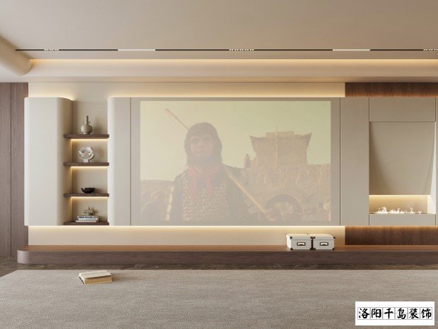 洛陽極簡風(fēng)客廳電視背景墻裝修